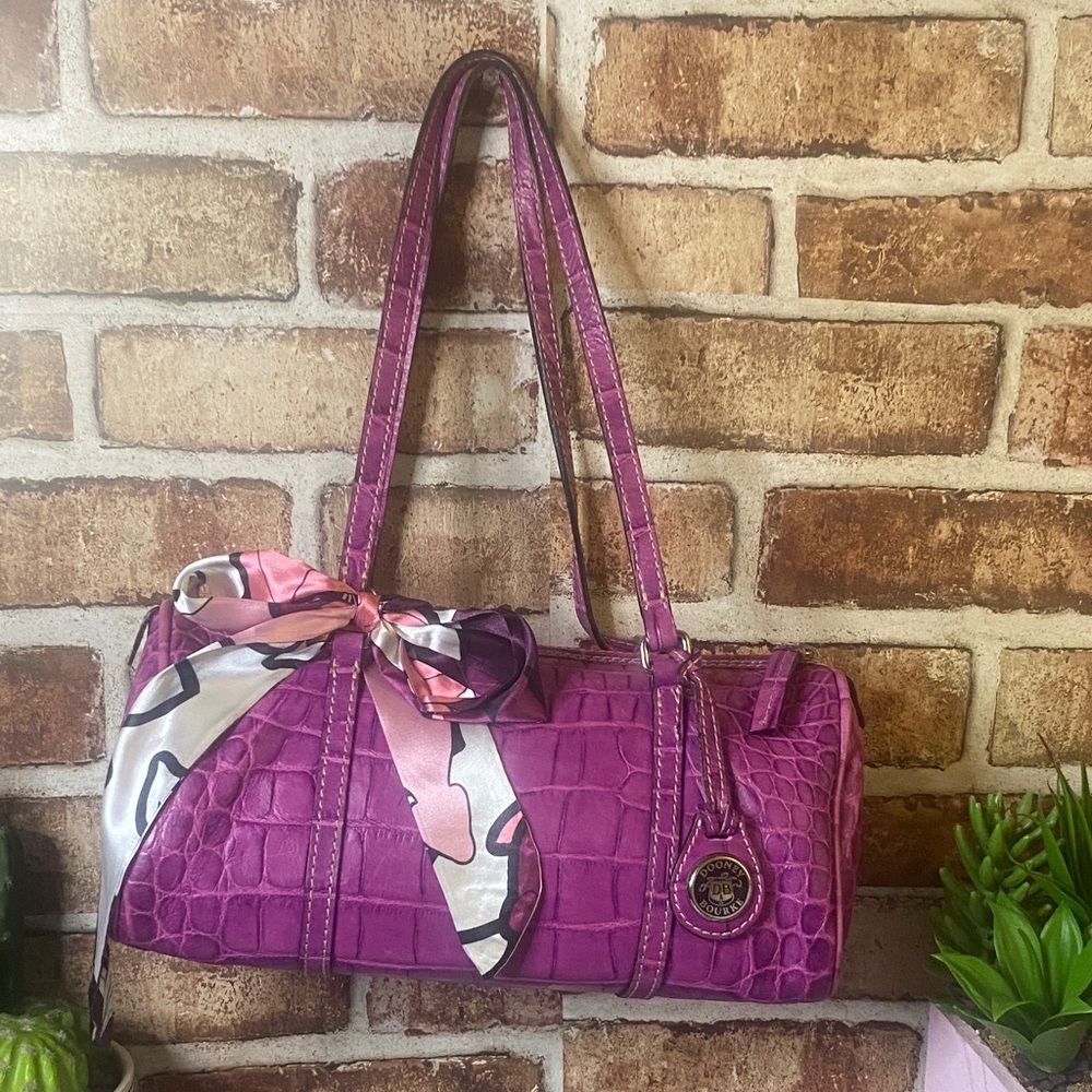 Dooney & Bourke Purple croc barrel and wallet set - Picture 4 of 17